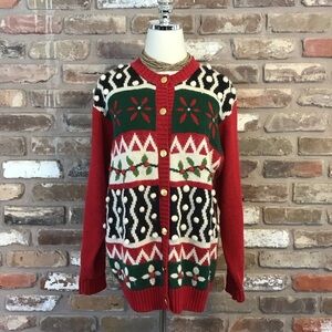 LAURA GAYLE VTG Women's HOLLY Colorblock Cardigan Sweater L